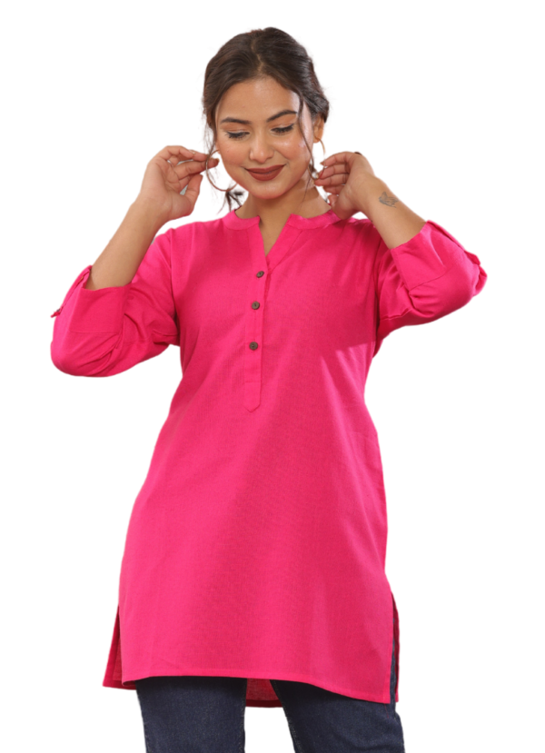 Trendy Cotton Kurti - Pink
