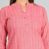 Trendy Shirt Collar Top- Pink - Image 6
